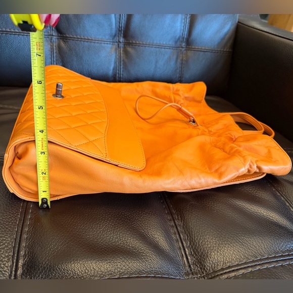 Orange Quilted Convertible Shoulder Bag - Picture 14 of 15